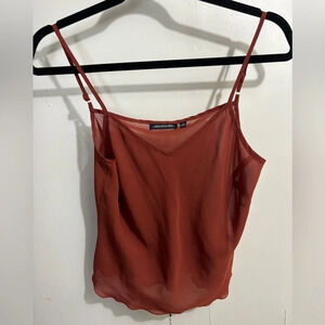 Notations Burnt Orange Sheer Cami Top Size Small